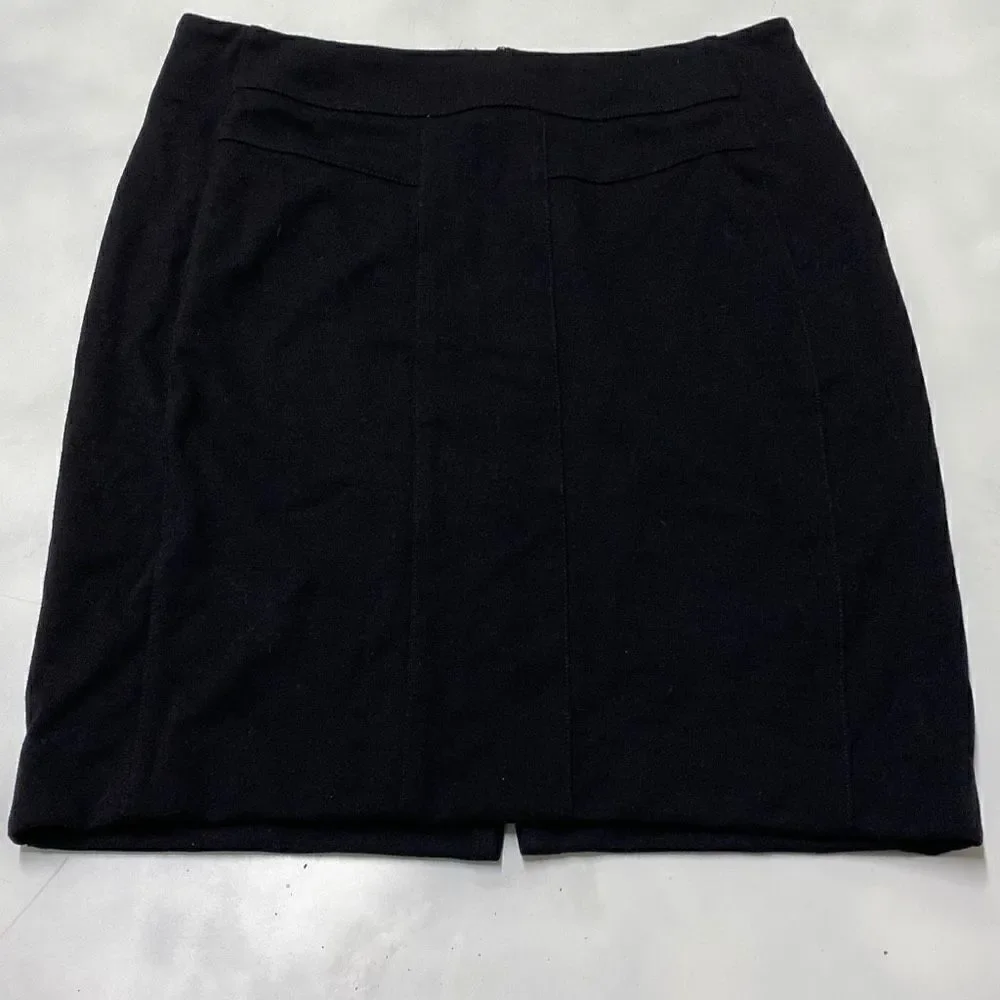 Womens CAbi‎ Ponte Knit Pencil Skirt Womens 4 Black Straight Solid Casual Office